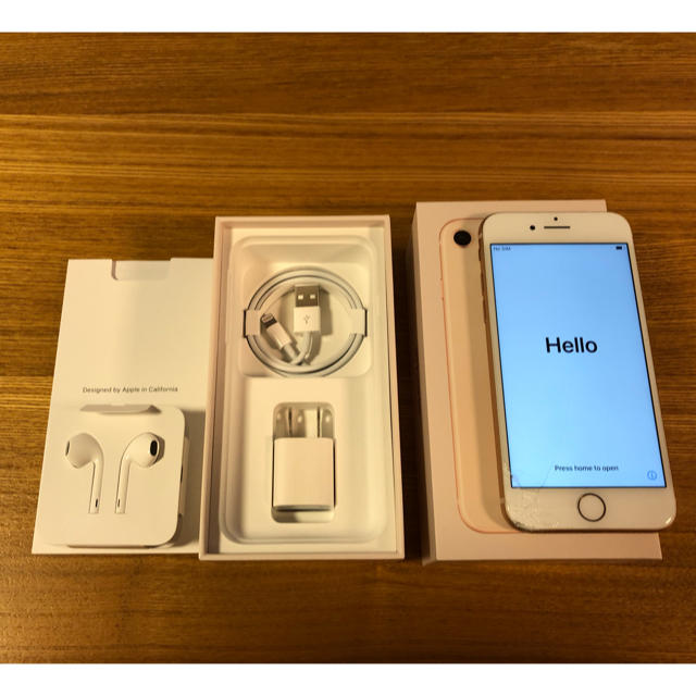 解除済み初期化Apple iPhone 8 64GB Gold 画面割れ SIMフリー