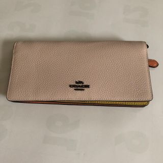 コーチ(COACH)のコーチ F23590 レザー 二つ折り 長財布 ピンク (財布)