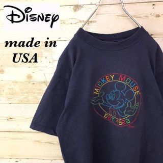 【rn様専用】USA製OLDディズニー☆ミッキー刺繍半袖Tシャツカットソー(Tシャツ/カットソー(半袖/袖なし))