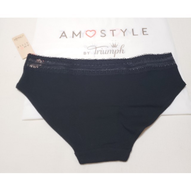 AMO'S STYLE(アモスタイル)のトリンプAMO'S STYLE 無地コットン ヒップスター M　黒 レディースの下着/アンダーウェア(ショーツ)の商品写真