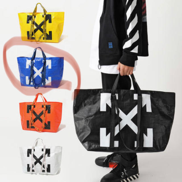 OFF-WHITE トートバッグ COMMERCIAL TOTE 青