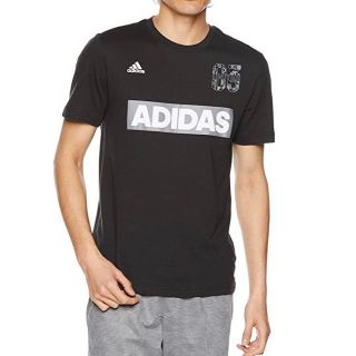 アディダス(adidas)のアディダスのグラフィックロゴ Tシャツ メンズ 送料無料　黒 L (Tシャツ/カットソー(半袖/袖なし))