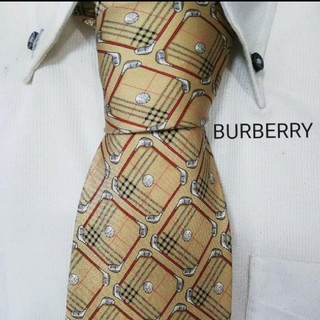 バーバリー(BURBERRY)の大人気★バーバリーBURBERRY★ゴルフ柄高級ネクタイ★希少(ネクタイ)