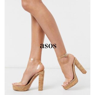 エイソス(asos)の更に大幅値下げ中❗️＊ASOS＊大人気　クリアストラップコルクサンダル(サンダル)