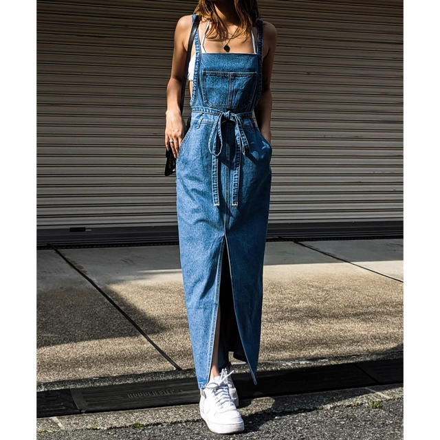 有名ブランド ACLENT Loose string denim one piece ロングワンピース