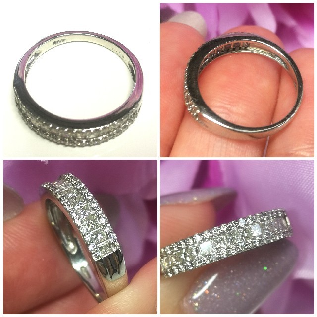 強い煌めき♡プリンセスとブリリアントのダイヤモンドプラチナリング レディースのアクセサリー(リング(指輪))の商品写真