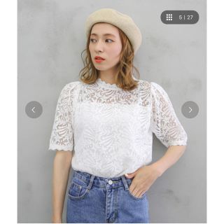 ザラ(ZARA)のselectmoca レーストップス(シャツ/ブラウス(長袖/七分))