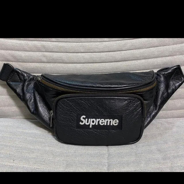 17SS supreme leather waist bag レザー