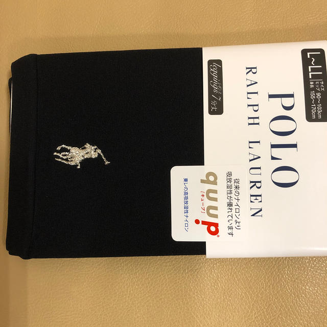 POLO RALPH LAUREN(ポロラルフローレン)の新品　レディース  ポロラルフローレン　7分丈黒レギンス　L〜LL寸　日本製 レディースのレッグウェア(レギンス/スパッツ)の商品写真