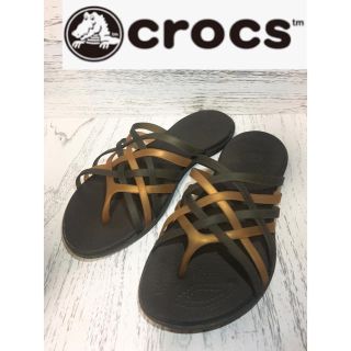 クロックス(crocs)のCrocs クロックス　ビーチサンダル　サンダル　ブラウン　23cm(ビーチサンダル)