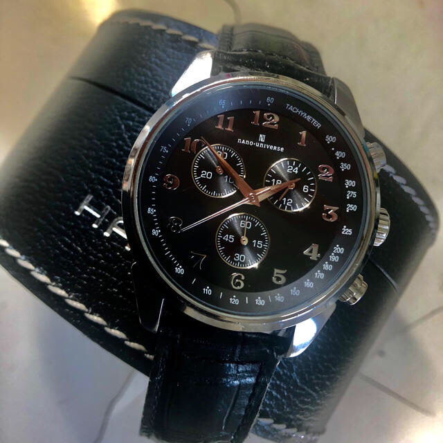 nano・universe(ナノユニバース)のナノユニバースコラボ43mmクロノグラフmiyotaムーブ美品完動品 メンズの時計(腕時計(アナログ))の商品写真