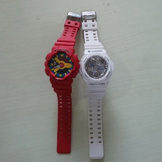 ジーショック(G-SHOCK)のG-SHOCK ジーショク カシオ 腕時計赤色 白色 2本セット(腕時計(デジタル))