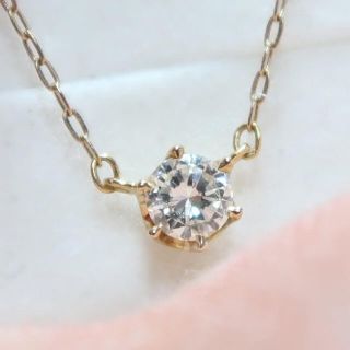 ヨンドシー(4℃)の4℃　0.152カラット　K18　一粒ダイヤネックレス(ネックレス)