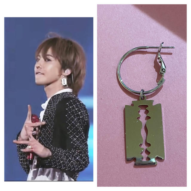 BIGBANG g-dragon カミソリ型 ピアス 片耳用の通販 by くま昆布 BIGBANG g-dragon カミソリ型 ピアス 片耳用の通販 by くま昆布