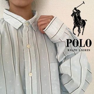 ポロラルフローレン(POLO RALPH LAUREN)のポロ ラルフローレン POLO ストライプ ダイヤドット コットン 長袖 シャツ(シャツ)