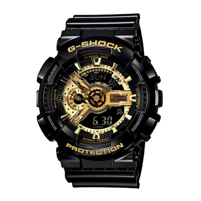 1分最大セットCASIO G-SHOCK GA-110GB-1ADRブラック×ゴールドシリーズ