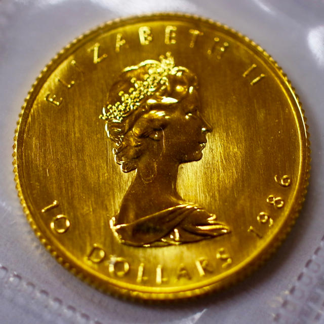 メイプルリーフ金貨　10ドル　1/4oz 1986年　未使用品
