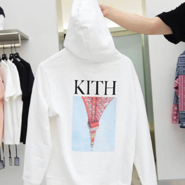 kith tokyo tower hoodie white