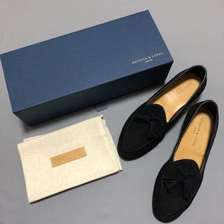 クロケットアンドジョーンズ(Crockett&Jones)のボードインアンドランジ　ベルジャンシューズ　タッセルローファー　黒　スウェード(ドレス/ビジネス)