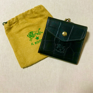 イルビゾンテ(IL BISONTE)のIL BISONTE 二つ折り財布 ブラック×ヌメ(折り財布)