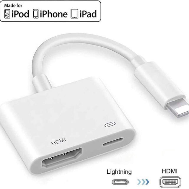 iPhone Lightning HDMI変換ケーブル iPad スマホ/家電/カメラのテレビ/映像機器(映像用ケーブル)の商品写真