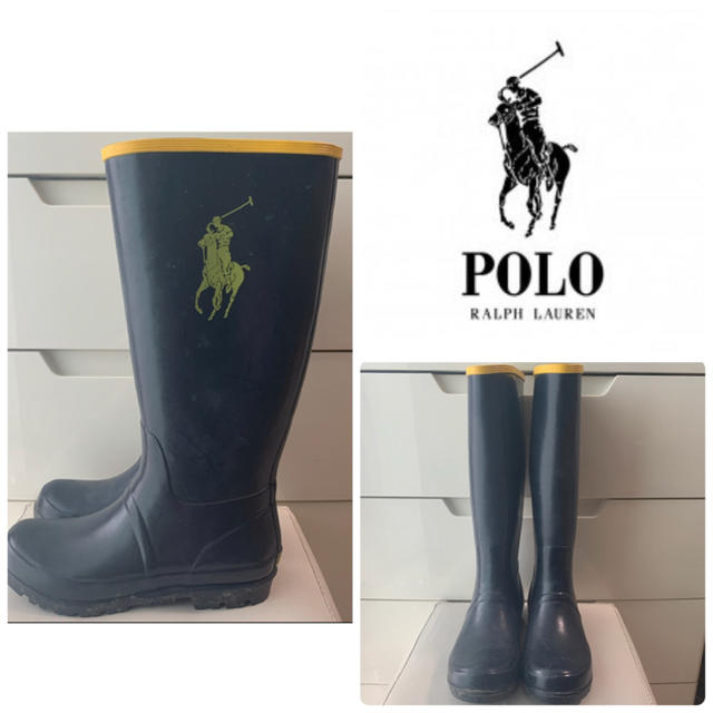 POLO RALPH LAUREN(ポロラルフローレン)のポロ　ラルフローレン　ネイビーラバー　レインブーツ レディースの靴/シューズ(レインブーツ/長靴)の商品写真