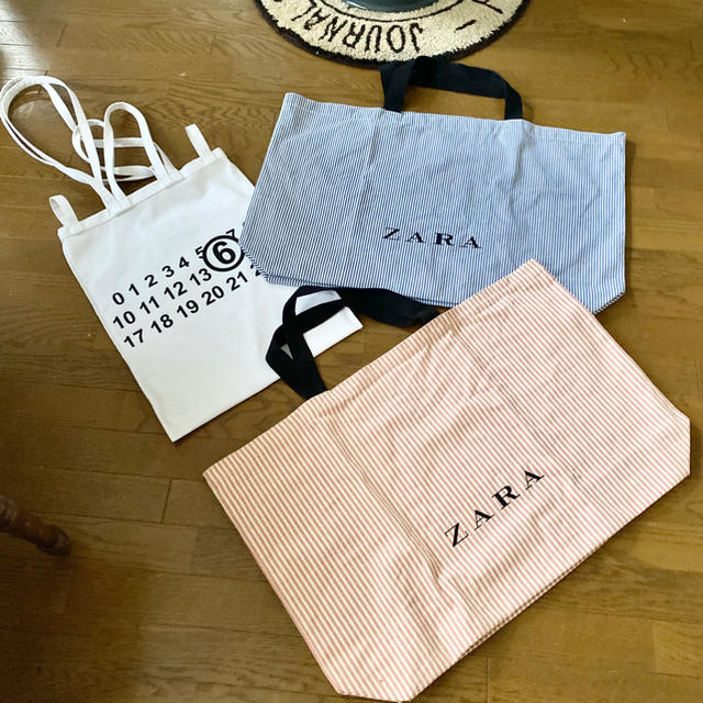 ZARA(ザラ)のZARA ショッピングバッグ　ピンク レディースのバッグ(エコバッグ)の商品写真