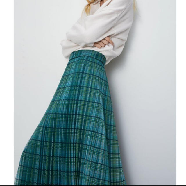 ZARA ZARA【size S】チェック柄プリーツスカートの通販 by shop|ザラならラクマ ZARA スカート L GRN サイズS