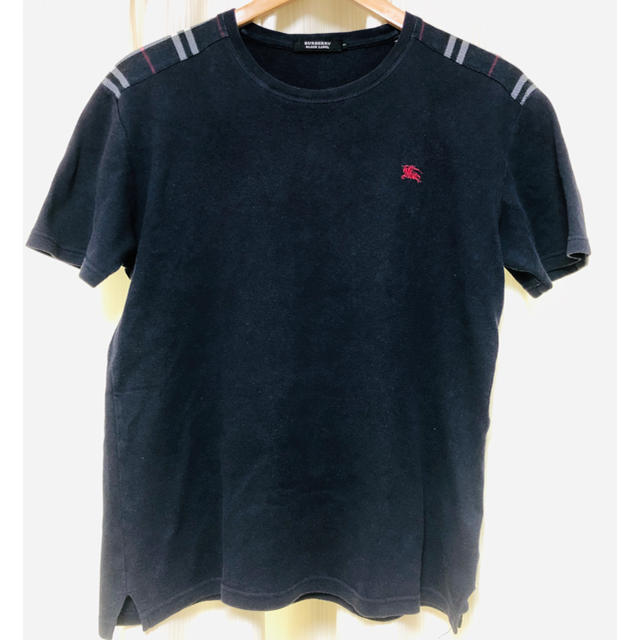 BURBERRY BLACK LABEL(バーバリーブラックレーベル)のバーバリー　ブラックレーベル　ショルダーチェックTシャツ メンズのトップス(Tシャツ/カットソー(半袖/袖なし))の商品写真