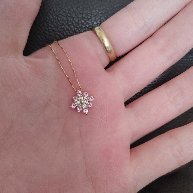 ピンクサファイア ダイヤD0.12ct ペンダントトップ レディースのアクセサリー(ネックレス)の商品写真