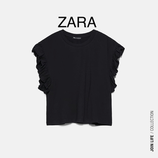ザラ(ZARA)のZARA フリルTシャツ(Tシャツ(半袖/袖なし))
