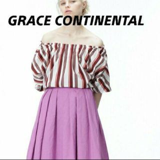 グレースコンチネンタル(GRACE CONTINENTAL)の【新品】GRACE CONTINENTAL ストライプギャザートップ(シャツ/ブラウス(長袖/七分))