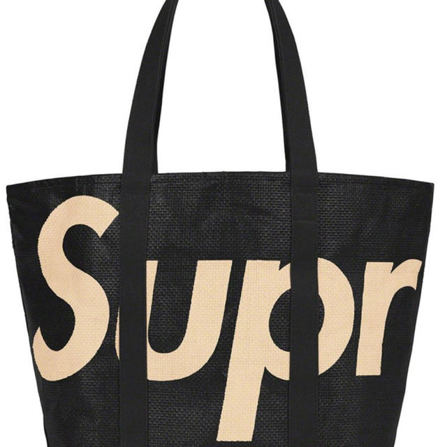 Supreme  Raffia Tote トートバッグ　黒トートバッグ