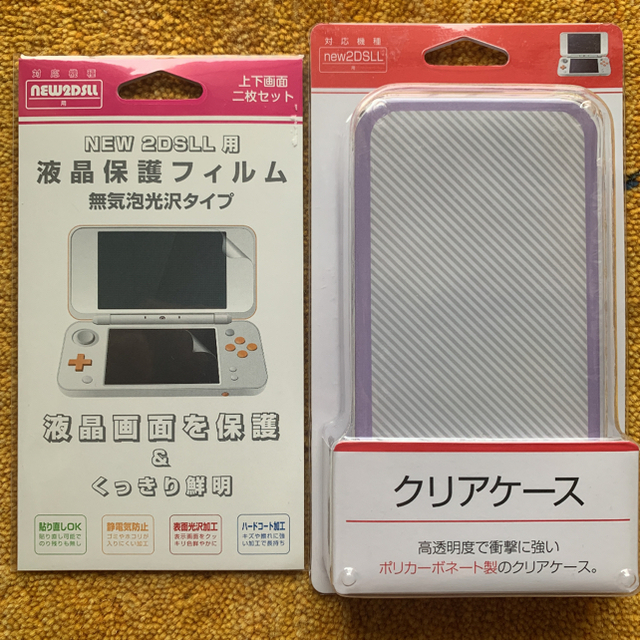 ニンテンドー2DS(ニンテンドー2DS)のnew 2DS LL クリアケース&保護フィルム エンタメ/ホビーのゲームソフト/ゲーム機本体(携帯用ゲーム機本体)の商品写真