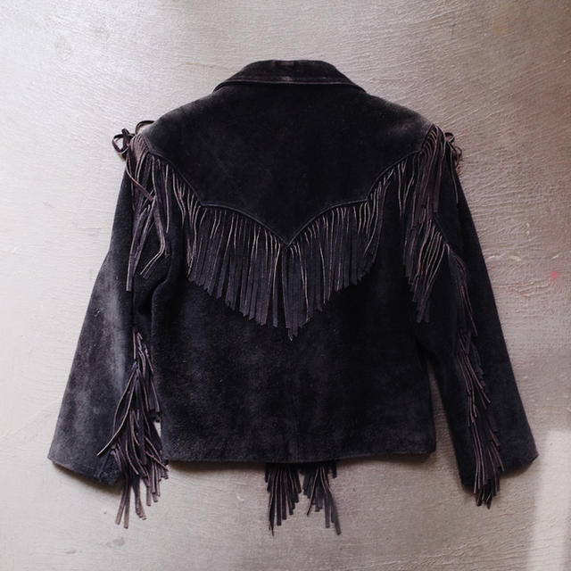 Ameri VINTAGE(アメリヴィンテージ)のVintage 70's Fringe suede jacket / Black レディースのジャケット/アウター(ライダースジャケット)の商品写真