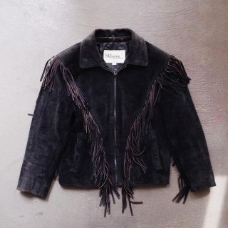 アメリヴィンテージ(Ameri VINTAGE)のVintage 70's Fringe suede jacket / Black(ライダースジャケット)