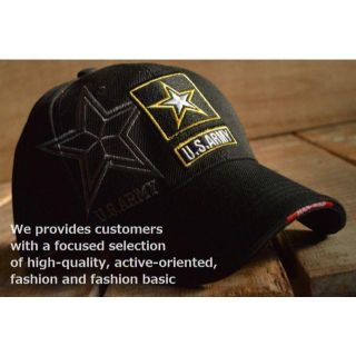 U.S.ARMY キャップ メンズ 帽子 Military BLACK 黒(キャップ)
