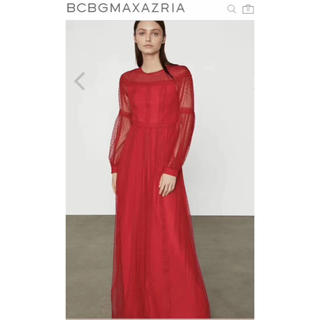 ビーシービージーマックスアズリア(BCBGMAXAZRIA)の❤️BCBG 2020新作　新品　赤ロングワンピース　ドレス　綺麗(ロングワンピース/マキシワンピース)