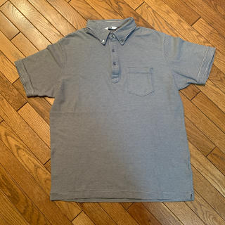 ユニクロ(UNIQLO)のボタンダウンポロシャツ　黒×グレー　ボーダー/UNIQLO(ポロシャツ)