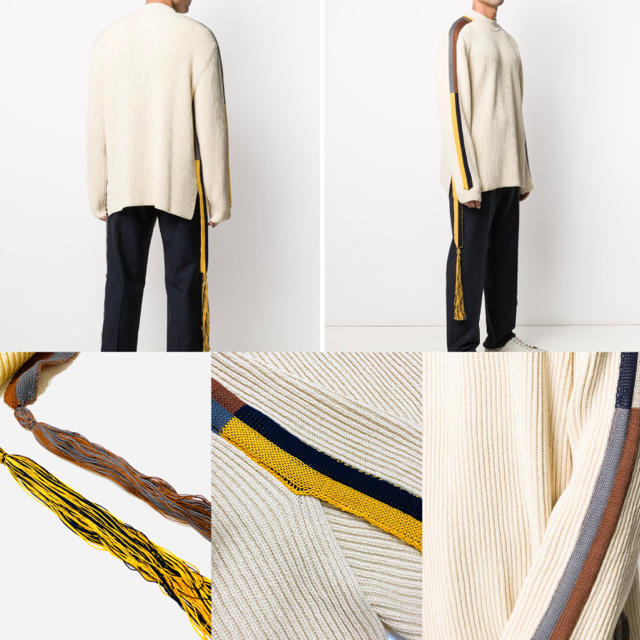 Jil Sander(ジルサンダー)の【限定価格】ジルサンダー  ニット フリンジ  デザイナーズ イタリア製 新品 メンズのトップス(ニット/セーター)の商品写真