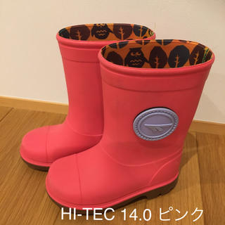 ハイテック(HI-TEC)の美品　HI-TECレインブーツ　ピンク　14cm(長靴/レインシューズ)