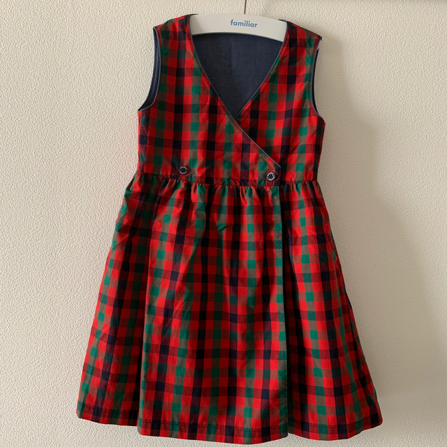 familiar(ファミリア)のfamiliar 新品・未使用 120 リバーシブルジャンパースカート キッズ/ベビー/マタニティのキッズ服女の子用(90cm~)(ワンピース)の商品写真