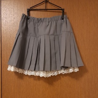 裾レースプリーツスカート(ミニスカート)