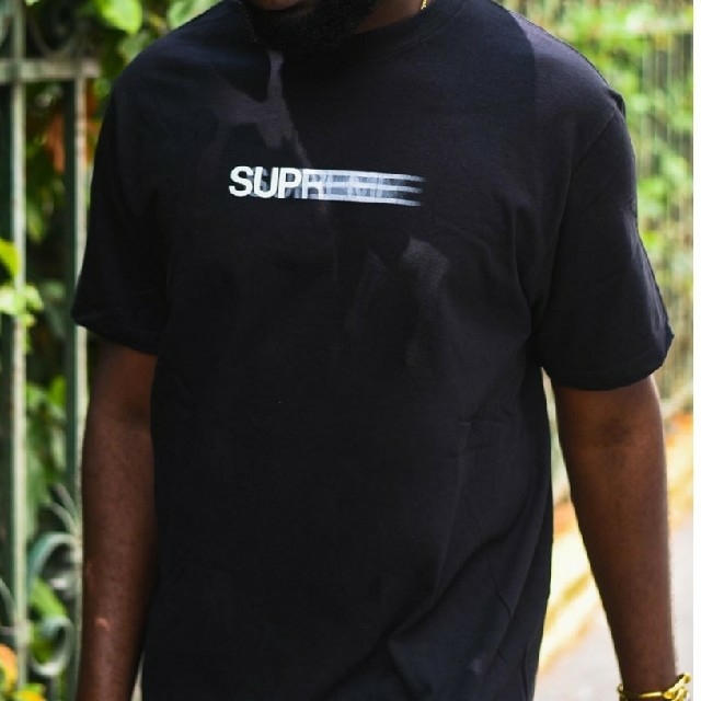 L ブラック Supreme Motion Logo Tee モーションロゴ