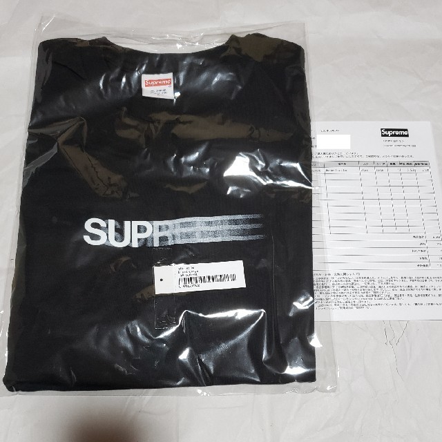 L ブラック Supreme Motion Logo Tee モーションロゴ