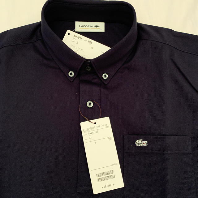 LACOSTE(ラコステ)のラコステ　鹿の子シャツ　メイドインジャパン　ビームス　ネイビー　サイズ3 綿 メンズのトップス(ポロシャツ)の商品写真