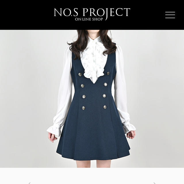 NO.S PROJECT ボックスプリーツワンピース　ネイビー