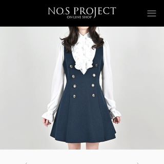 NO.S PROJECT ボックスプリーツワンピース　ネイビー(ミニワンピース)