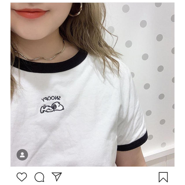 heather(ヘザー)のヘザー　heather スヌーピー　リンガー Tシャツ レディースのトップス(Tシャツ(半袖/袖なし))の商品写真