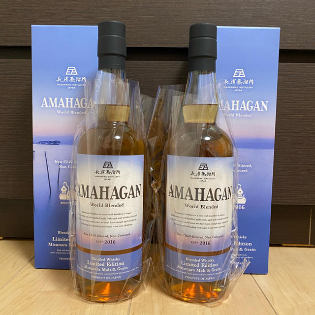 ★長濱ウイスキー★ アマハガン リミテッドエディション ミズナラ2本セット 食品/飲料/酒の酒(ウイスキー)の商品写真